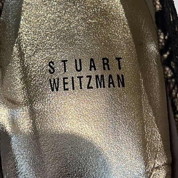 Stuart Weitzman Lillie Nude Luxe Lace Peep Toe Platform Heels Size 10 - Picture 12 of 16